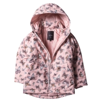 Παιδικό μπουφάν Name it για κορίτσια Butterflies Ροζ κοριτσίστικα μοντέρνα μπουφάν επώνυμα ζεστά