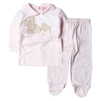 Βρεφική πιτζάμα για κορίτσια Bunny and Bear Ροζ κοριτσίστικες άνετες καθημερινές μοντέρνες