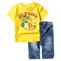Bρεφικό σετ New Collage για αγόρια California Κίτρινο καθημερινά αγορίστικα ποιοτικά online προσφοράς
