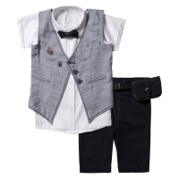 Παιδικό σετ για αγόρια Blancos γκρι σετάκια μοντέρνα με πουκάμισο γιλέκο καλοκαιρινά ιδιαίτερα για αγοράκια ετών online