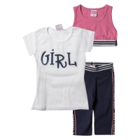 Παιδικό σετ New Collage για κορίτσια Girl Ασπρο τριπλέτα αθλητικό online