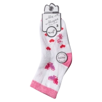 Βρεφικές κάλτσες για κορίτσια Hearts φούξια καθημερινές ποιοτικές βρεφικές απλές οικονομικές