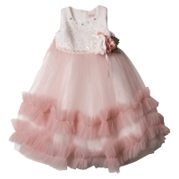 Παιδικό αμπιγέ φόρεμα για κορίτσια Regua πούδρα