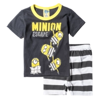 Παιδική πιτζάμα Like για αγόρια Minion Escape Μαύρο αγορίστικες ελληνικές καλοκαιρινές πιτζάμες με σούπερ ήρωες