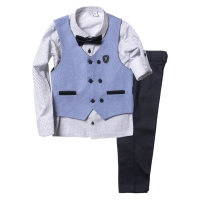 Παιδικό κοστούμι με γιλέκο για αγόρια Chesnay μπλε 5-8
