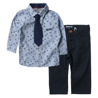 Βρεφικό σετ με πουκάμισο New College για αγόρια Stars Σιέλ