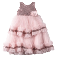 Παιδικό αμπιγέ φόρεμα για κορίτσια Queen ροζ 2-5
