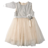 Παιδικό αμπιγέ φόρεμα για κορίτσια Miss Rose εκρού