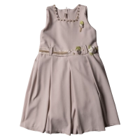 Παιδικό φόρεμα για κορίτσια Syracuse μπεζ κοριτσίστικο επίσημο για γάμο βάφτιση με στρας με λουλούδια αμπιγέ online
