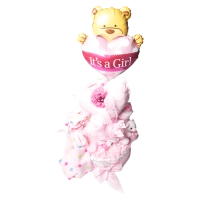 Δώρα για νεογέννητα μωροτούρτα για κορίτσια Princess Bear ροζ για μαιευτήριο για νεογέννητα για μωράκια online 7
