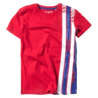Παιδική μπλούζα GUESS για αγόρια Lines Κόκκινο