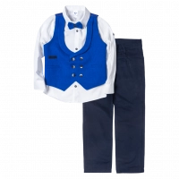 Παιδικό κοστούμι με γιλέκο για αγόρια Zen μπλε ρουά 9-12