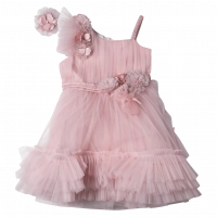 Παιδικό αμπιγέ φόρεμα για κορίτσια Βritney ροζ