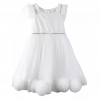 Παιδικό αμπιγέ φόρεμα για κορίτσια Miriam ασπρο