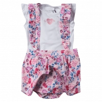 Βρεφικό φόρεμα GUESS για κορίτσια Crystal roses ροζ κοριτσίστικα καλά τιράντες επώνυμα online 24 μηνών (1)