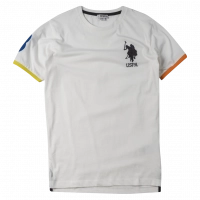Παιδική μπλούζα U.S Polo για αγόρια Three άσπρο online αγορίστικες κοντομάνικες καλοκαιρινές 10 χρονών (1)