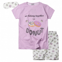 Παιδική πιτζάμα Εβίτα για κορίτσια Donut μωβ