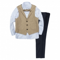 Παιδικό κοστούμι με γιλέκο για αγόρια Καλντέρα μπεζ 5-12