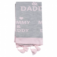 Βρεφική κουβέρτα Mommy Daddy για κορίτσια ροζ