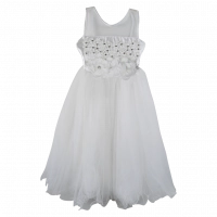 Παιδικό αμπιγέ φόρεμα για κορίτσια Rosemary άσπρο