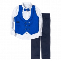 Παιδικό κοστούμι με γιλέκο για αγόρια Zen μπλε ρουά 5-8 