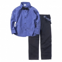 Παιδικό σετ με πουκάμισο για αγόρια Cubes μπλε μωβ 