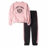 Παιδικό σετ φόρμας NEK για κορίτσια your limit ροζ κοριτστίστικες φόρμες φούτερ χειμωνιάτικες online ετών