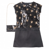 Παιδικό φόρεμα ΕΒΙΤΑ για κορίτσια Gold stars μαύρο