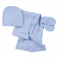 Παιδικό σετ σκούφος γάντια κασκόλ Light Blue γαλάζιο καθημερινό άνετο ζεστό online (1)