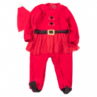 Βρεφικό χριστουγεννιάτικο σετ φορμάκι Reindeer Girly Santa κόκκινο