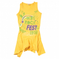 Παιδικό φόρεμα New Cotton Planet για κορίτσια Best Rock κίτρινο