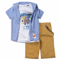 Παιδικό σετ  με πουκάμισοHashtag για αγόρια surf ride μπλε
