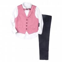 Παιδικό κοστούμι με γιλέκο για αγόρια Mayaguez ροζ 9-12