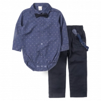 Βρεφικό σετ με πουκάμισο για αγόρια Buenas blue marine