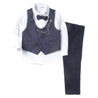 Παιδικό κοστούμι με γιλέκο για αγόρια Mayaguez blue black 1-4