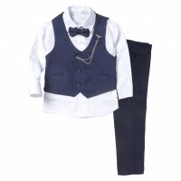 Παιδικό κοστούμι με γιλέκο για αγόρια Mayaguez blue marine 1-4