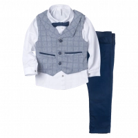 Παιδικό κοστούμι με γιλέκο για αγόρια Carolina 1 μπλε 2-5