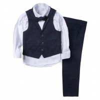 Παιδικό κοστούμι με γιλέκο για αγόρια Scissors navy μπλε