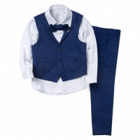 Παιδικό κοστούμι με γιλέκο για αγόρια Leaf maple μπλε 1-4
