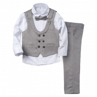 Παιδικό κοστούμι με γιλέκο για αγόρια Scissors γκρι 1-4