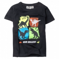 Παιδική μπλούζα New College για αγόρια Dinosaurs μαύρο 