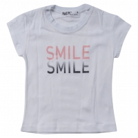  Βρεφική μπλούζα ΝΕΚ για κορίτσια Smile άσπρη 