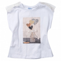 Παιδική μπλούζα Mayoral για κορίτσια Blanci άσπρο 