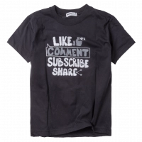 Παιδική μπλούζα ΝΕΚ για αγόρια subscribe μαύρο καλοκαιρινές κοντομάνικες t-shirt μακό ετών