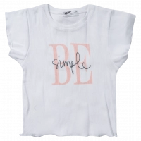 Παιδική μπλούζα ΝΕΚ για κορίτσια Be simple άσπρο 