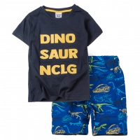 Παιδικό σετ New College για αγόρια Dinosaur μπλε καλοκαιρινά σετάκια μακό κοντομάνικα ελληνικά ετών