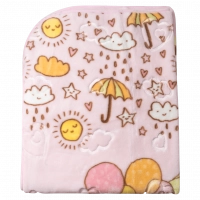 Παιδική κουβέρτα fleece για κορίτσια rain ροζ 100x120