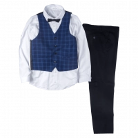 Παιδικό κοστούμι με γιλέκο για αγόρια Δημόκριτος μπλε
