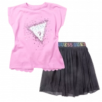Παιδική μπλούζα Guess για κορίτσια Strassy ροζ καθημερινά μονόχρωμα κοριτσίστικα online (1) | Παιδική φόυστα Guess για κορίτσια Multicolor μαύρο  καθημερινό με τούλι και λάστιχο ετών 