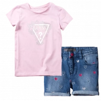 Παιδικό σετ Guess για κορίτσια bow hearts ροζ